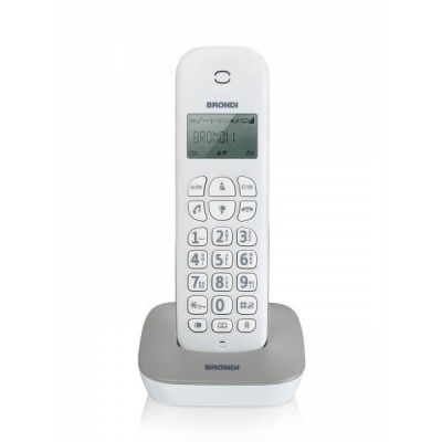 Telefono Cordless Brondi Gala Bianco Grigio Digital Dect GAP Eco Dect