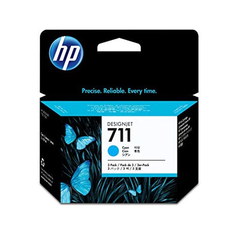 Confezione 3 Cartucce Originali HP CZ134A 711 C Ciano 29ml X 3