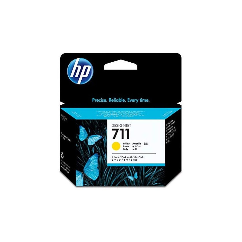 Confezione 3 Cartucce Originali HP CZ136A 711 Y Yellow 29ml X 3