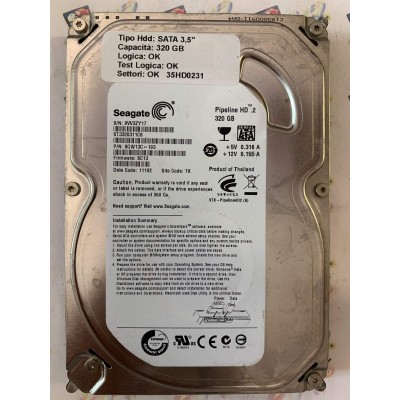 Hard Disk Usato Funzionante 100% Ok SATA 3,5" 320gb SEAGATE ST3320311CS 9GW13C-193 SC13 11192 TK