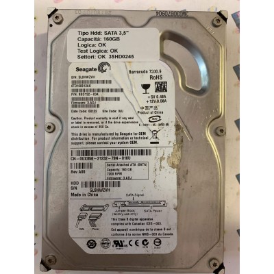 Hard Disk Usato Funzionante 100% Ok SATA 3,5" 160gb SEAGATE ST3160812AS 9BD132-034 3.ADJ 08132 WU 0UX856-21232-79N-010U