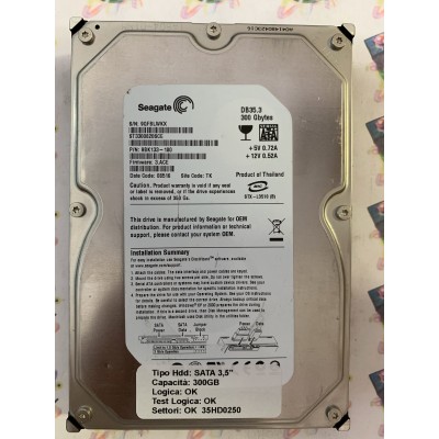 Hard Disk Usato Funzionante 100% Ok SATA 3,5" 300gb SEAGATE ST3300820SCE 9BK133-180 3.ACE 08516 TK
