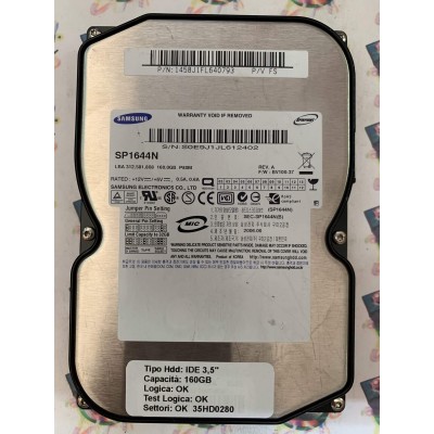 Hard Disk Usato Funzionante 100% Ok IDE 3,5" 160gb SAMSUNG SP1644N 1458J1FL640793 2006.06