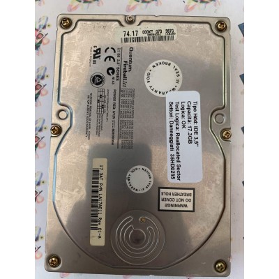 Hard Disk Usato Semifunzionante IDE 3,5" 17,3gb QUANTUM FIREBALL LCT 08 LA17A011 REV 01-A