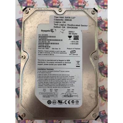 Hard Disk Usato Semifunzionante SATA 3,5" 300gb SEAGATE ST3300820SCE 9BK133-180 3.ACE 09091 TK