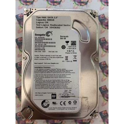 Hard Disk Usato Semifunzionante SATA 3,5" 500gb SEAGATE ST500DM002 1BD142-056 FJK2 13307 WU