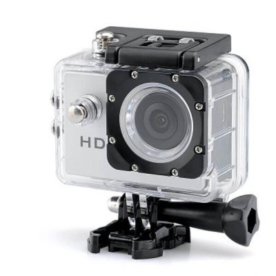 Telecamera sportiva HD 720P GRIGIO HD Telecamera sportiva Water Resistant 30m
