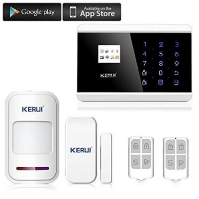Kit Allarme Interno GSM Centralina 8218G 1 Sensore di Movimento 1 Sensore Porte/Finestre 2 telecomandi