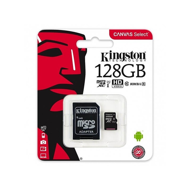MicroSd Kingston 128Gb Classe 10 SDCS/128GB