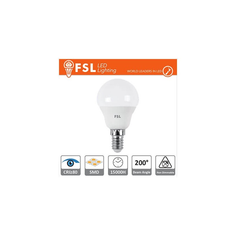 Lampadina LED FSL G45 E14 5,5W luce 55W A+ Bianco Naturale 4000K 470LM 15000 ore