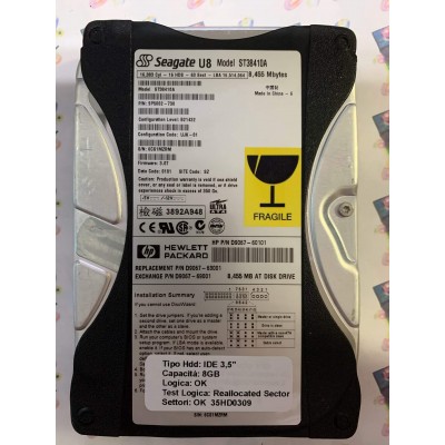 Hard Disk Usato Semifunzionante IDE 3,5" 8,5gb SEAGATE ST38410A 9P5002-730 3.07 0101 SZ