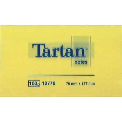Confezione Post-it Tartan 12776V 12 x 100 fogli Giallo Canarino 127mm x 76mm riposizionabili