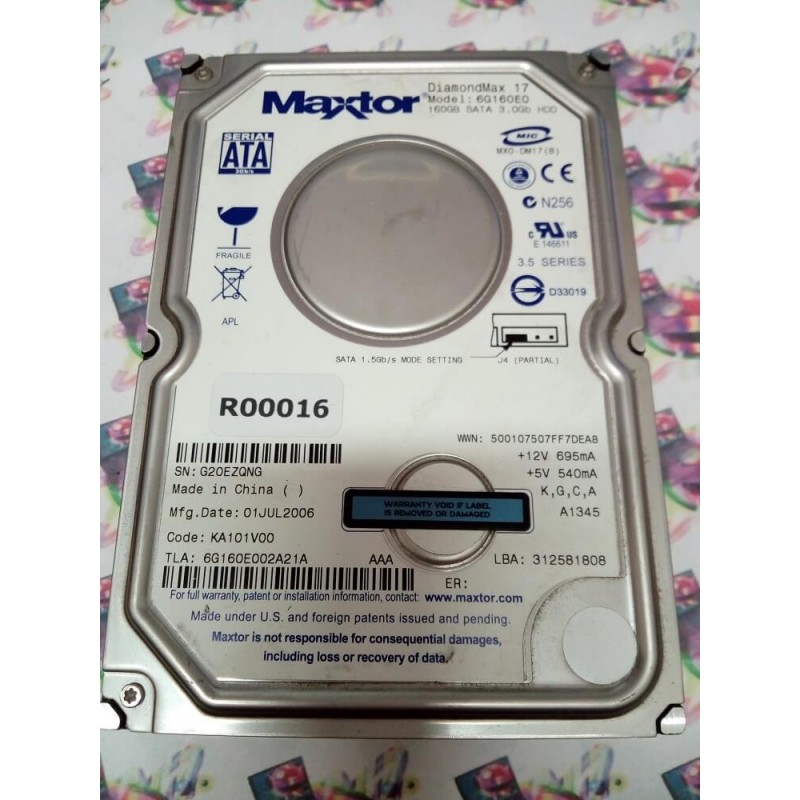 Hard Disk Usato Sata 3,5" 160Gb MAXTOR 6G160E0