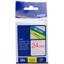 Nastro Originale Brother TZE-252 TZE252 24mm 8 Metri Rosso su Bianco Laminato