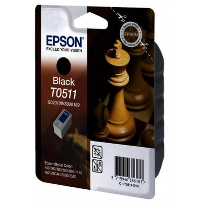 Cartuccia Originale Epson C13T05114010 T0511 Bk Nero 24ML 900 Pagine