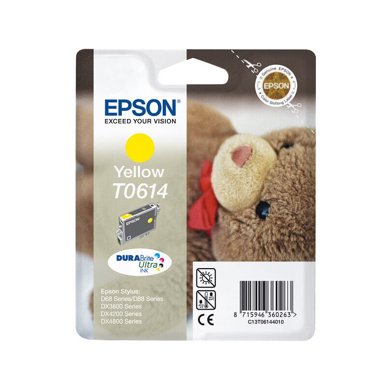 Cartuccia Originale Epson C13T06144010 T0614 Y Yellow 8ML 250 Pagine