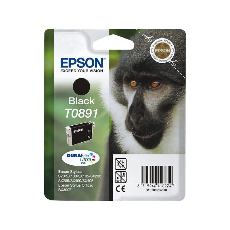 Cartuccia Originale Epson C13T08914011 T0891 Bk Nero 5,8ML 170 Pagine