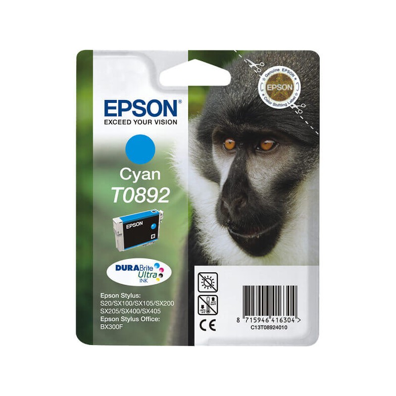 Cartuccia Originale Epson C13T08924011 T0892 C Ciano 3,5ML 170 Pagine