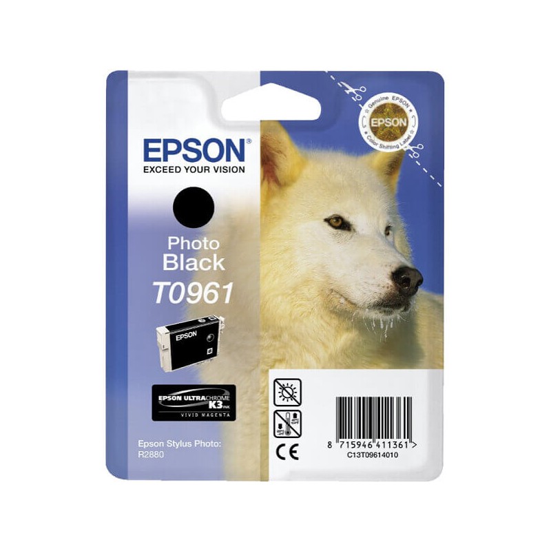 Cartuccia Originale Epson C13T09614010 T0961 Bk Nero 11,4ML 495 Pagine