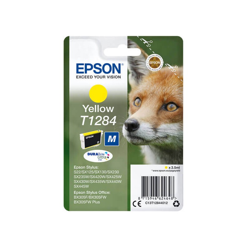 Cartuccia Originale Epson C13T12844012 T1284 Y Yellow 3,5ML 225 Pagine