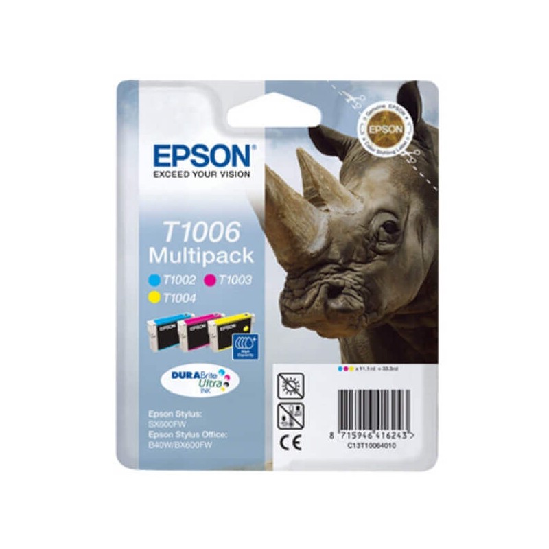 kit 3 Cartucce Originali Epson C13T10064010 T1006 Ciano Magenta Yellow 11,1ML
