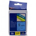Nastro Originale Brother TZE-521 TZE521 9mm 8 Metri Nero su Blu Laminato
