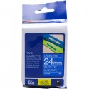 Nastro Originale Brother TZE-555 TZE555 24mm 8 Metri Bianco su Blu Laminato