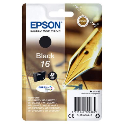 Cartuccia Originale Epson C13T16214012 T1621 16 Bk Nero 5,4ML 175 Pagine