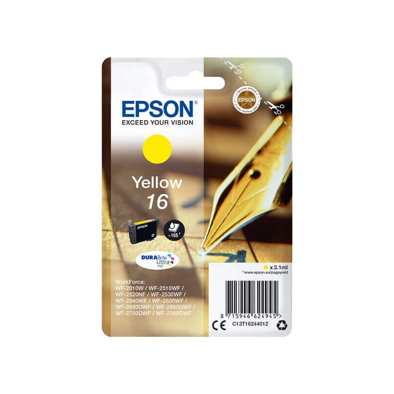 Cartuccia Originale Epson C13T16244012 T1624 16 Y Yellow 3ML 165 Pagine
