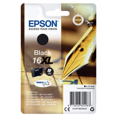 Cartuccia Originale Epson C13T16314012 T1631 16XL Bk Nero 12,9ML 500 Pagine