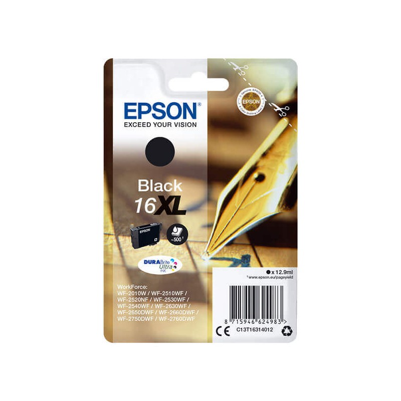 Cartuccia Originale Epson C13T16314012 T1631 16XL Bk Nero 12,9ML 500 Pagine