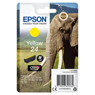Cartuccia Originale Epson C13T24244012 T2424 24 Y Yellow 4,6ML 360 Pagine