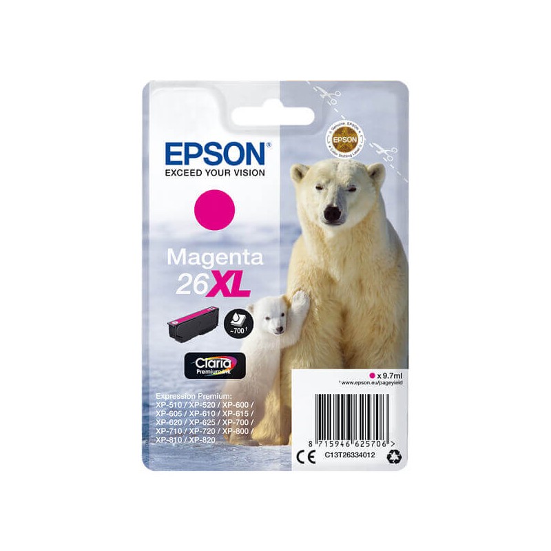 Cartuccia Originale Epson C13T26334012 T2633 26XL M Magenta 9,7ML 700 Pagine