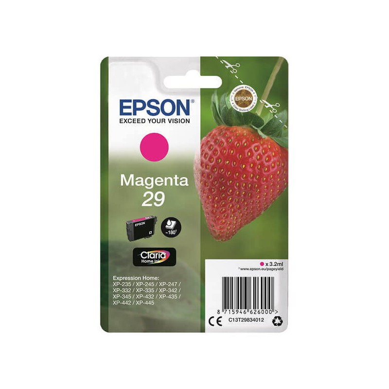 Cartuccia Originale Epson C13T29834012 T2983 29 M Magenta 3,2ML 180 Pagine