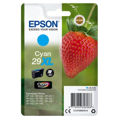 Cartuccia Originale Epson C13T29924012 T2992 29XL C Ciano 6,4ML 450 Pagine