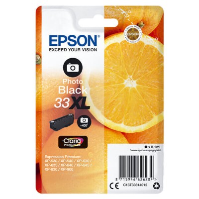 Cartuccia Originale Epson C13T33614012 T3361 33 Photo Bk Nero 8,1ML 400 Pagine