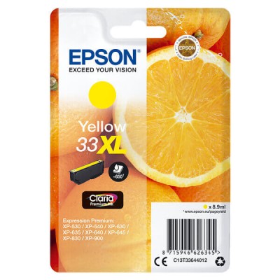 Cartuccia Originale Epson C13T33644012 T3364 33 Y Yellow 8,9ML 650 Pagine