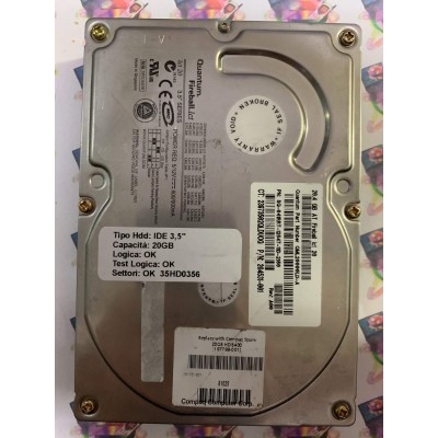 Hard Disk Usato Funzionante 100% Ok IDE 3,5" 20gb QUANTUM FIREBALL QML20000LD-A SG-041RRT-12547-11D-2150 A00