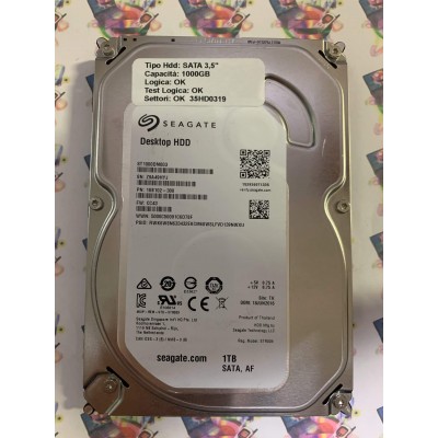 Hard Disk Usato Funzionante 100% Ok SATA 3,5" 1000gb SEAGATE ST1000DM003 1SB102-300 CC43 TK