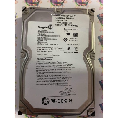 Hard Disk Usato Funzionante 100% Ok SATA 3,5" 1000gb SEAGATE ST31000528AS 9SL154-302 CC38 10444 TK
