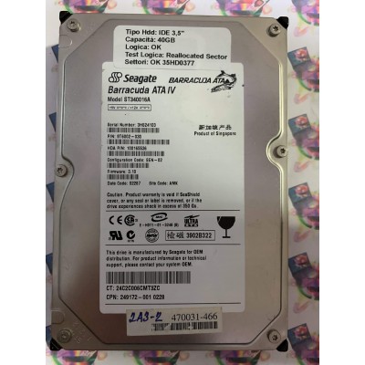 Hard Disk Usato Semifunzionante IDE 3,5" 40GB SEAGATE ST340016A 9T6002-030 SEN-02 3.10 02287 AMK