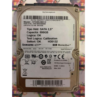 Hard Disk Usato Semifunzionante SATA 2,5" 500GB SAMSUNG ST500LM012 HN-M500MBB E0723-G141-A2FN1 11/2012