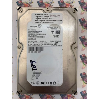 Hard Disk Usato Semifunzionante SATA 3,5" 200GB SEAGATE ST3200826AS 9Y7389-020 3.03 06176 TK
