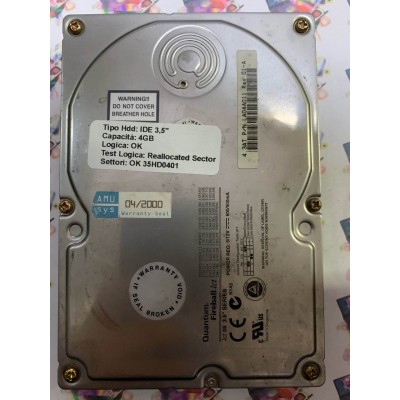Hard Disk Usato Semifunzionante IDE 3,5" 4GB QUANTUM FIREBALL LCT 08 LA04A011