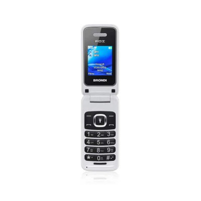 BRONDI CELLULARE FOX WHITE Display 1.77" GSM Flip Attivo Dual SIM 1.3 MpX Radio FM