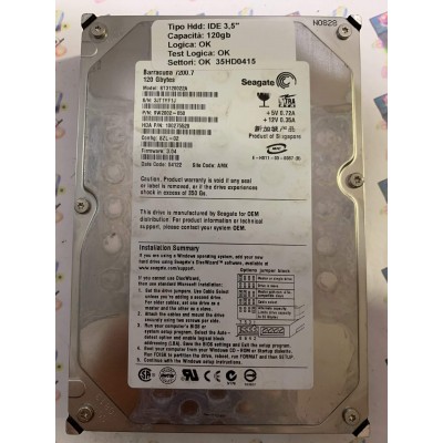 Hard Disk Usato Funzionante 100% Ok IDE 3,5" 120GB SEAGATE ST3120022A 9W2002-050 3.04 04122 AMK