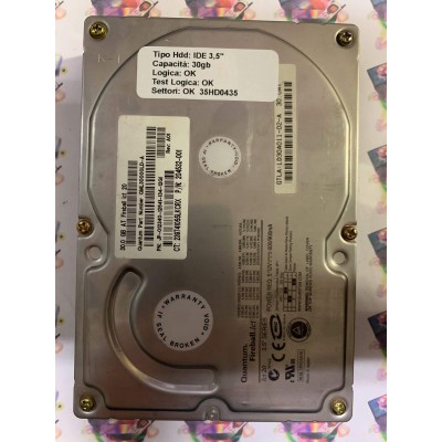 Hard Disk Usato Funzionante 100% Ok IDE 3,5" 30GB QUANTUM QML30000LD-A JP-012340-12541-134-12GI