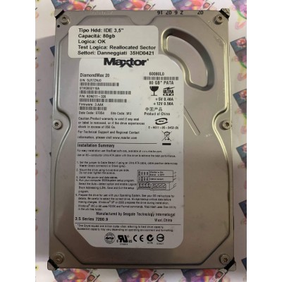 Hard Disk Usato Semifunzionante IDE 3,5" 80GB MAXTOR STM3802110A 9DN011-326 3.AAK 07054 WU
