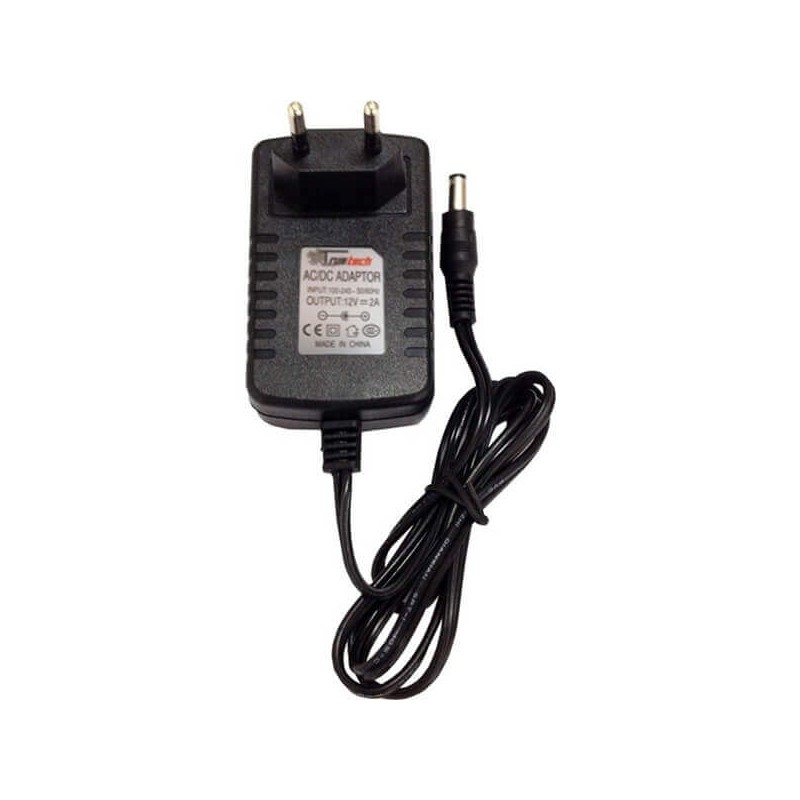 Alimentatore AC DC Input 100-240V AC 50-60Hz 0.5A Output 12VDC 2A 5,5mm x 2,5 mm Trustech