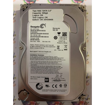 Hard Disk Usato Funzionante 100% Ok SATA 3,5" 500GB SEAGATE ST500DM002 1BD142-303 KC48 14425 WU